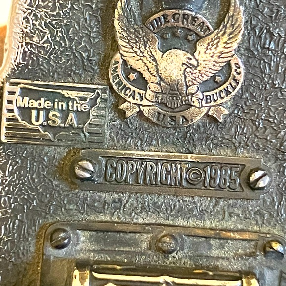 Vintage I’d Rather Be Fishing Belt Buckle and Leather Belt - Picture 5 of 5